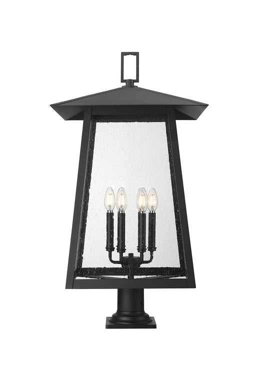 Outdoor Pier Mounted Fixture Z-Lite 5015PHXXLR-533PM-BK Black Rainer 6 Light Outdoor Pier Mounted Fixture Z-Lite
