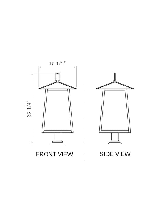 Outdoor Pier Mounted Fixture Z-Lite 5015PHXXLR-533PM-BK Black Rainer 6 Light Outdoor Pier Mounted Fixture Z-Lite