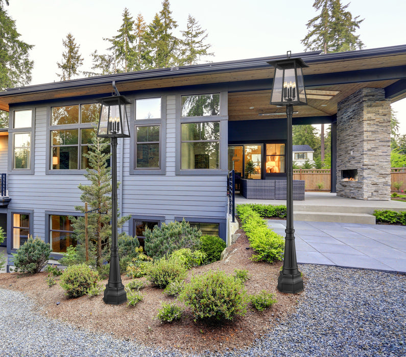 Outdoor Post Mounted Fixture Z-Lite 5015PHXXLR-564P-BK Black Rainer 6 Light Outdoor Post Mounted Fixture Z-Lite