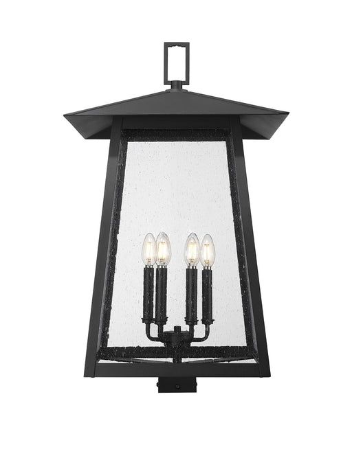 Outdoor Post Mount Fixture Z-Lite 5015PHXXLS-BK Black Rainer 6 Light Outdoor Post Mount Fixture Z-Lite