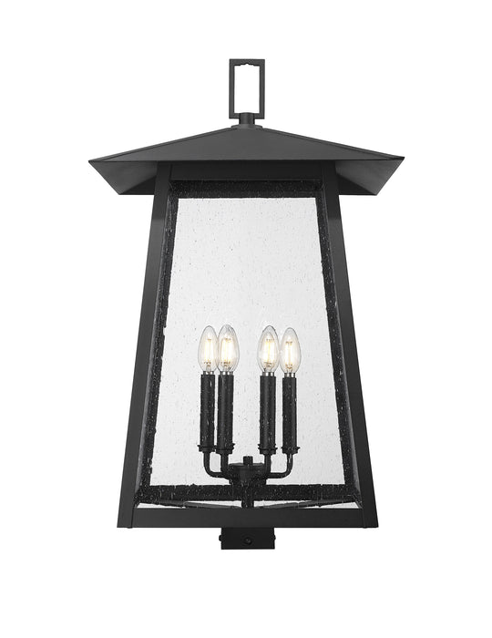 Outdoor Post Mount Fixture Z-Lite 5015PHXXLS-BK Black Rainer 6 Light Outdoor Post Mount Fixture Z-Lite
