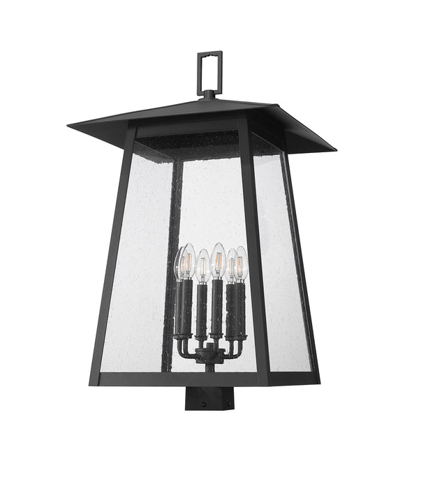 Outdoor Post Mount Fixture Z-Lite 5015PHXXLS-BK Black Rainer 6 Light Outdoor Post Mount Fixture Z-Lite