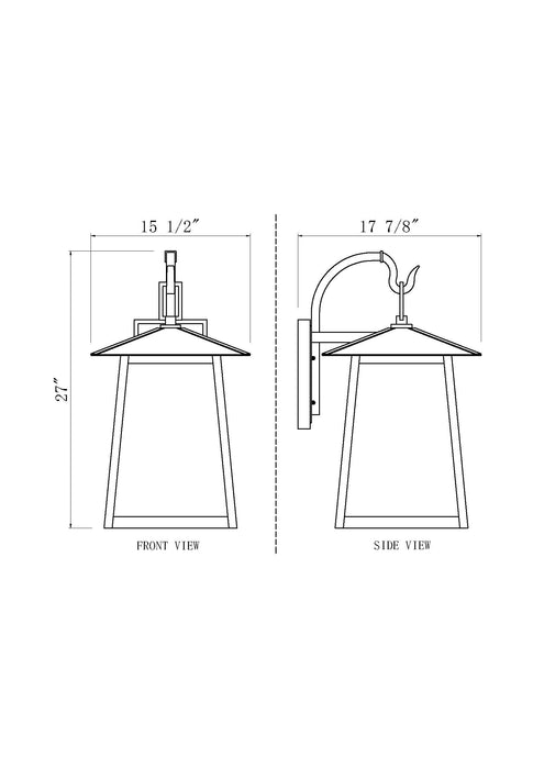 Outdoor Wall Light Z-Lite 5015XL-BK Black Rainer 5 Light Outdoor Wall Light Z-Lite