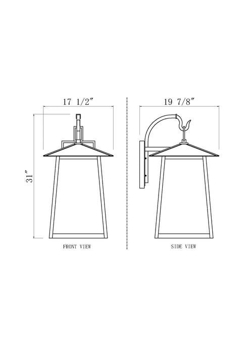 Outdoor Wall Light Z-Lite 5015XXL-BK Black Rainer 6 Light Outdoor Wall Light Z-Lite