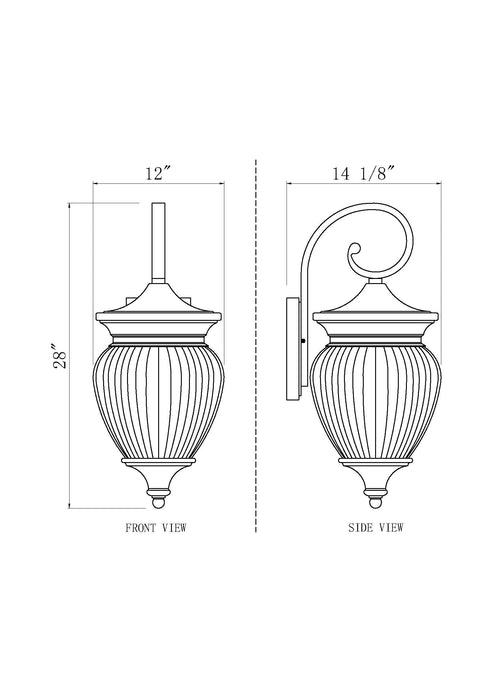 Outdoor Wall Light Z-Lite 5016B-BK Black Davina 4 Light Outdoor Wall Light Z-Lite
