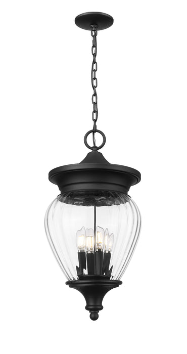 Outdoor Chain Mount Ceiling Fixture Z-Lite 5016CHB-BK Black Davina 4 Light Outdoor Chain Mount Ceiling Fixture Z-Lite