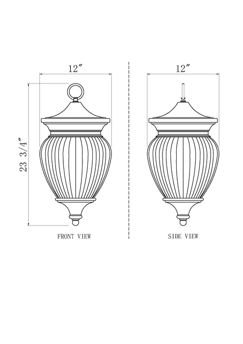 Outdoor Chain Mount Ceiling Fixture Z-Lite 5016CHB-BK Black Davina 4 Light Outdoor Chain Mount Ceiling Fixture Z-Lite