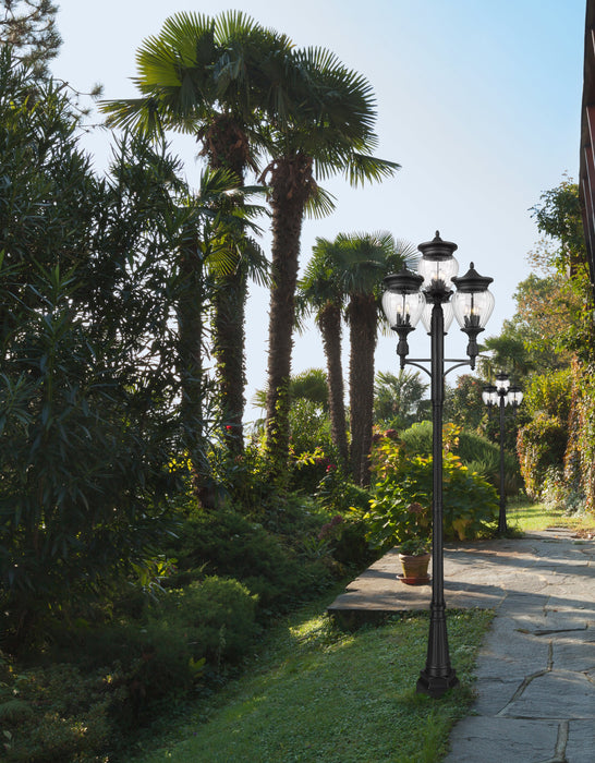 Outdoor Post Mounted Fixture Z-Lite 5016PHBR-4-564P-BK Black Davina 4 Light Outdoor Post Mounted Fixture Z-Lite