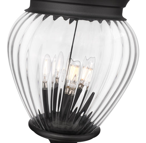 Outdoor Post Mounted Fixture Z-Lite 5016PHBR-5009P120-BK Black Davina 4 Light Outdoor Post Mounted Fixture Z-Lite