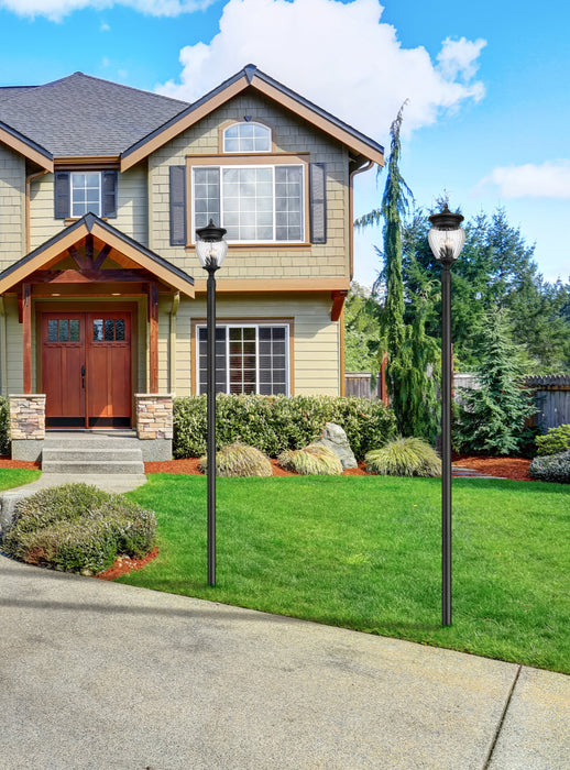 Outdoor Post Mounted Fixture Z-Lite 5016PHBR-5009P120-BK Black Davina 4 Light Outdoor Post Mounted Fixture Z-Lite