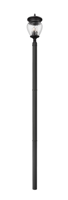 Outdoor Post Mounted Fixture Z-Lite 5016PHBR-5009P96-BK Black Davina 4 Light Outdoor Post Mounted Fixture Z-Lite