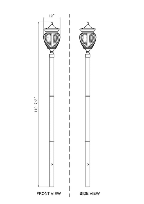Outdoor Post Mounted Fixture Z-Lite 5016PHBR-5009P96-BK Black Davina 4 Light Outdoor Post Mounted Fixture Z-Lite