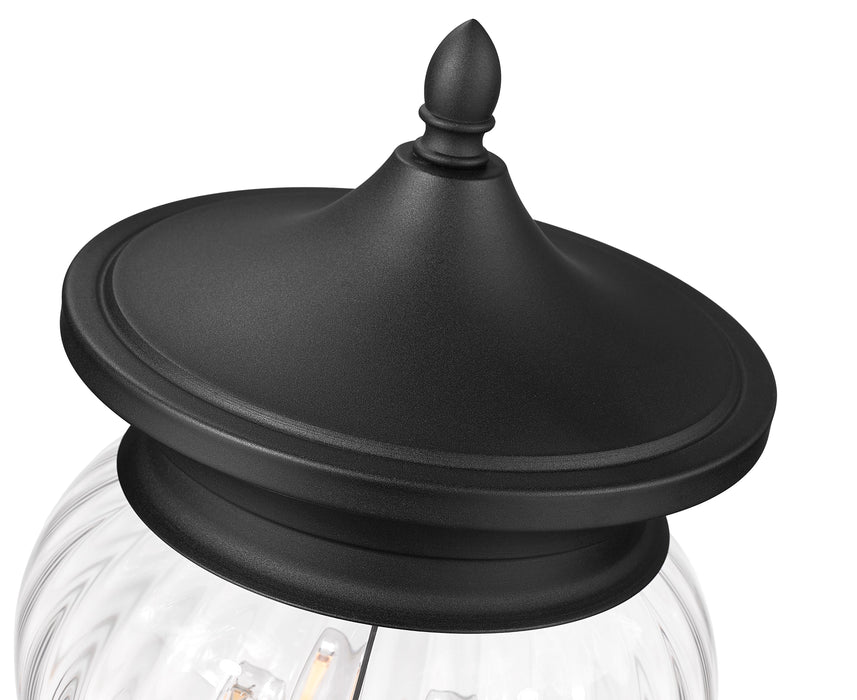 Outdoor Pier Mounted Fixture Z-Lite 5016PHBR-553PM-BK Black Davina 4 Light Outdoor Pier Mounted Fixture Z-Lite