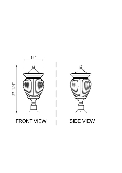 Outdoor Pier Mounted Fixture Z-Lite 5016PHBR-553PM-BK Black Davina 4 Light Outdoor Pier Mounted Fixture Z-Lite