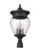 Outdoor Post Mount Fixture Z-Lite 5016PHBR-BK Black Davina 4 Light Outdoor Post Mount Fixture Z-Lite