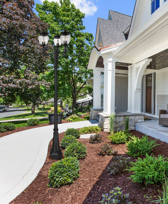 Outdoor Post Mounted Fixture Z-Lite 5016PHMR-3-564P-BK Black Davina 3 Light Outdoor Post Mounted Fixture Z-Lite