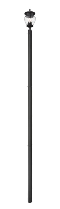 Outdoor Post Mounted Fixture Z-Lite 5016PHMR-5009P120-BK Black Davina 3 Light Outdoor Post Mounted Fixture Z-Lite