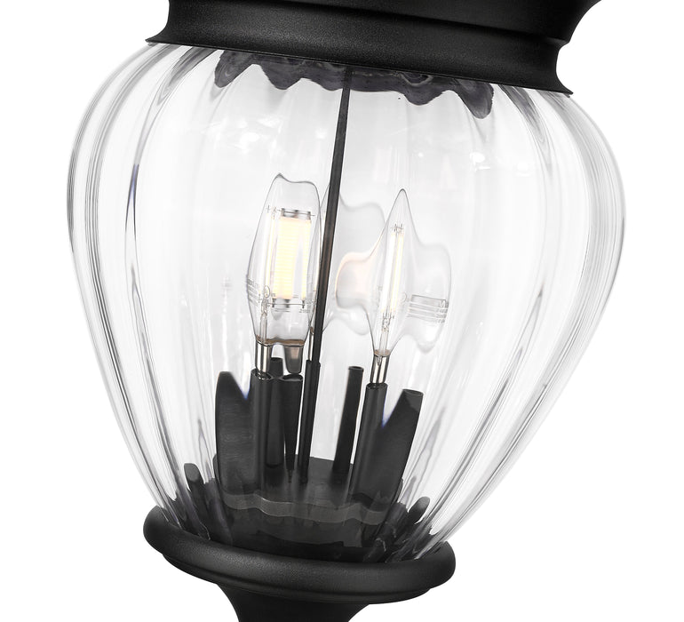 Outdoor Post Mounted Fixture Z-Lite 5016PHMR-5009P120-BK Black Davina 3 Light Outdoor Post Mounted Fixture Z-Lite