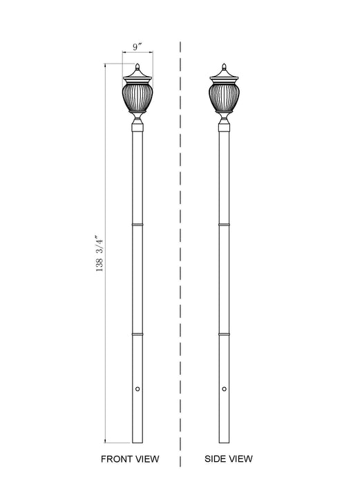 Outdoor Post Mounted Fixture Z-Lite 5016PHMR-5009P120-BK Black Davina 3 Light Outdoor Post Mounted Fixture Z-Lite