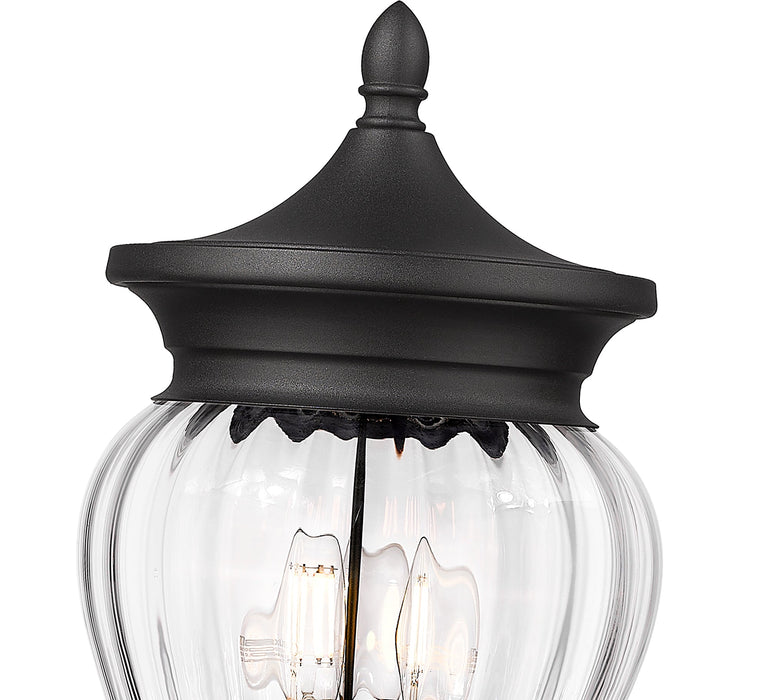 Outdoor Post Mounted Fixture Z-Lite 5016PHMR-5009P96-BK Black Davina 3 Light Outdoor Post Mounted Fixture Z-Lite