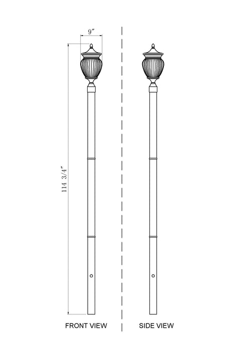 Outdoor Post Mounted Fixture Z-Lite 5016PHMR-5009P96-BK Black Davina 3 Light Outdoor Post Mounted Fixture Z-Lite