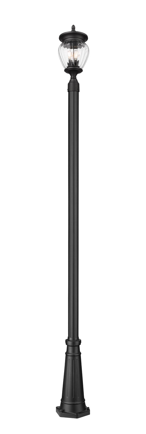 Outdoor Post Mounted Fixture Z-Lite 5016PHMR-5011P-BK Black Davina 3 Light Outdoor Post Mounted Fixture Z-Lite