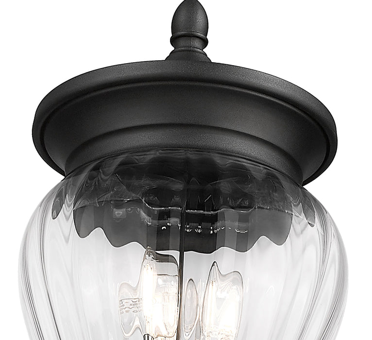 Outdoor Post Mounted Fixture Z-Lite 5016PHMR-5012P-BK Black Davina 3 Light Outdoor Post Mounted Fixture Z-Lite