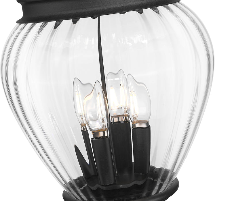 Outdoor Post Mounted Fixture Z-Lite 5016PHMR-519P-BK Black Davina 3 Light Outdoor Post Mounted Fixture Z-Lite