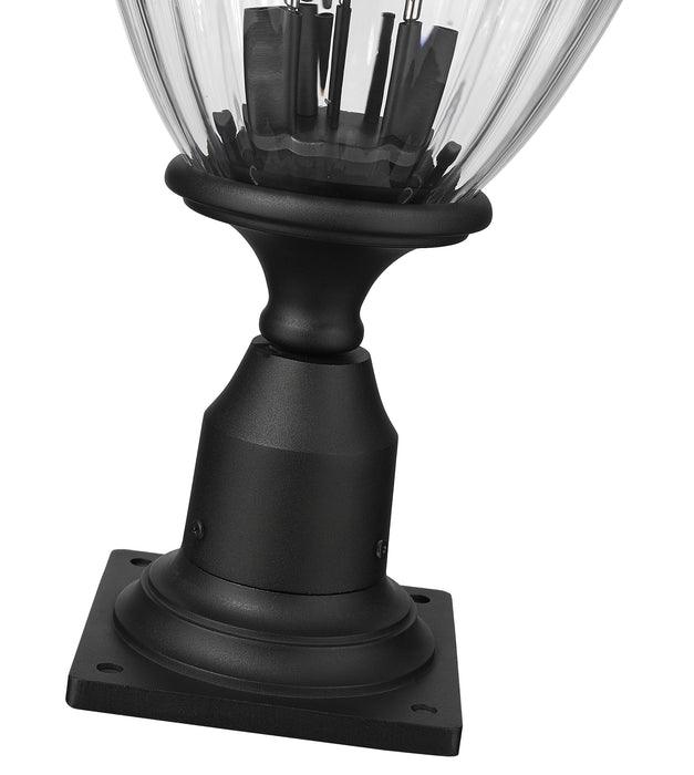 Outdoor Pier Mounted Fixture Z-Lite 5016PHMR-533PM-BK Black Davina 3 Light Outdoor Pier Mounted Fixture Z-Lite