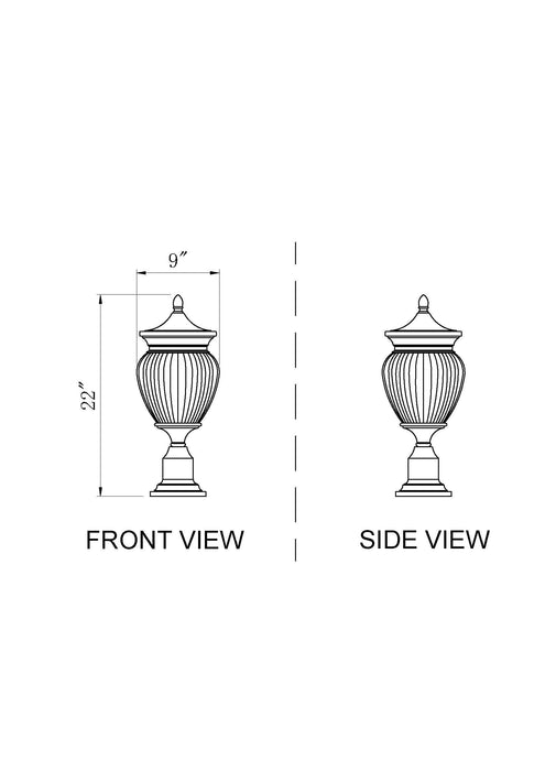 Outdoor Pier Mounted Fixture Z-Lite 5016PHMR-533PM-BK Black Davina 3 Light Outdoor Pier Mounted Fixture Z-Lite