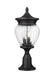 Outdoor Pier Mounted Fixture Z-Lite 5016PHMR-553PM-BK Black Davina 3 Light Outdoor Pier Mounted Fixture Z-Lite