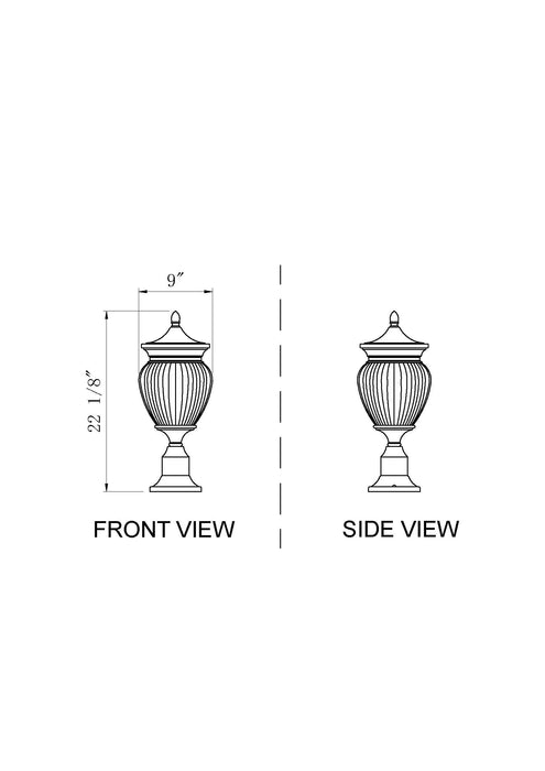 Outdoor Pier Mounted Fixture Z-Lite 5016PHMR-553PM-BK Black Davina 3 Light Outdoor Pier Mounted Fixture Z-Lite
