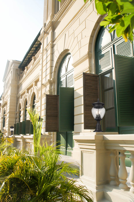 Outdoor Pier Mounted Fixture Z-Lite 5016PHMR-553PM-BK Black Davina 3 Light Outdoor Pier Mounted Fixture Z-Lite