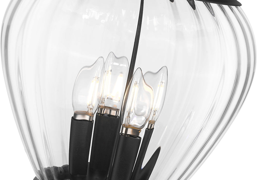 Outdoor Post Mounted Fixture Z-Lite 5016PHMR-567P-BK Black Davina 3 Light Outdoor Post Mounted Fixture Z-Lite