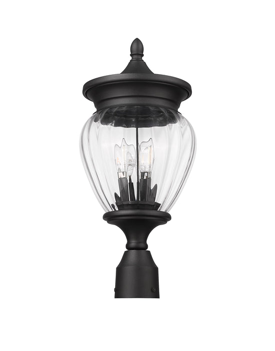 Outdoor Post Mount Fixture Z-Lite 5016PHMR-BK Black Davina 3 Light Outdoor Post Mount Fixture Z-Lite