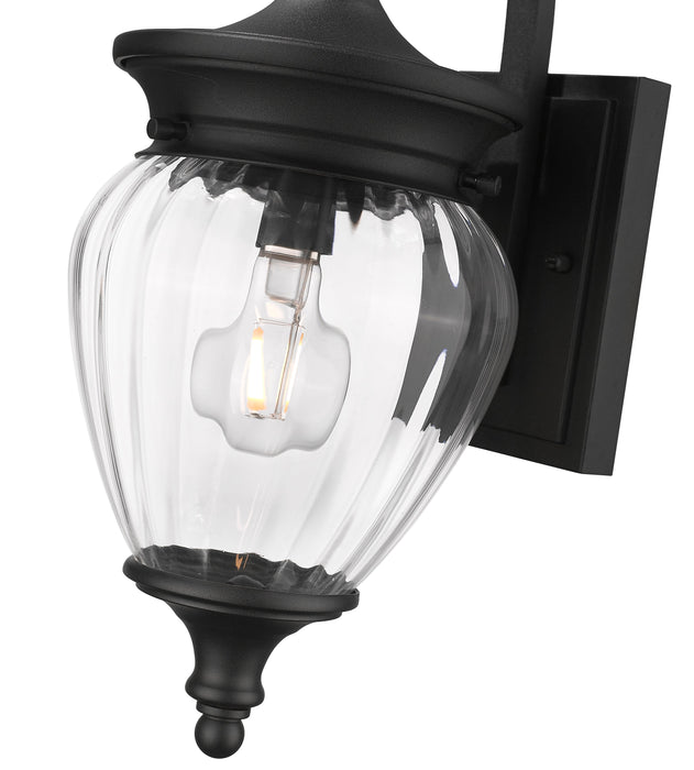 Outdoor Wall Light Z-Lite 5016S-BK Black Davina 1 Light Outdoor Wall Light Z-Lite