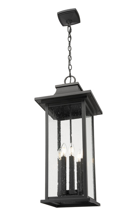 Outdoor Chain Mount Ceiling Fixture Z-Lite 5017CHXL-BK Black Tiberius 6 Light Outdoor Chain Mount Ceiling Fixture Z-Lite