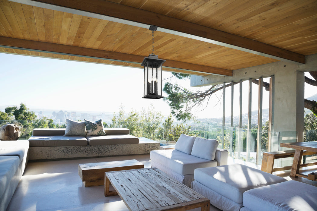 Outdoor Chain Mount Ceiling Fixture Z-Lite 5017CHXL-BK Black Tiberius 6 Light Outdoor Chain Mount Ceiling Fixture Z-Lite