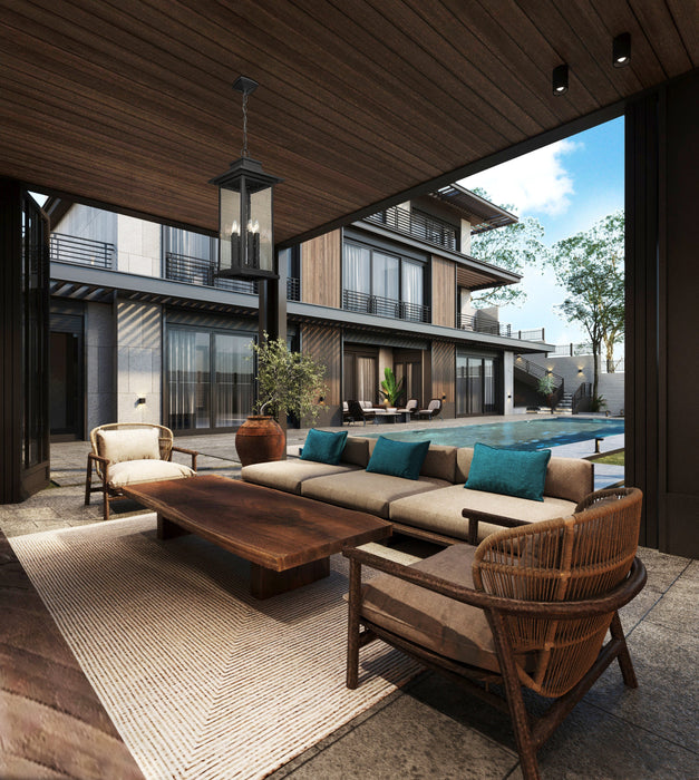 Outdoor Chain Mount Ceiling Fixture Z-Lite 5017CHXL-BK Black Tiberius 6 Light Outdoor Chain Mount Ceiling Fixture Z-Lite