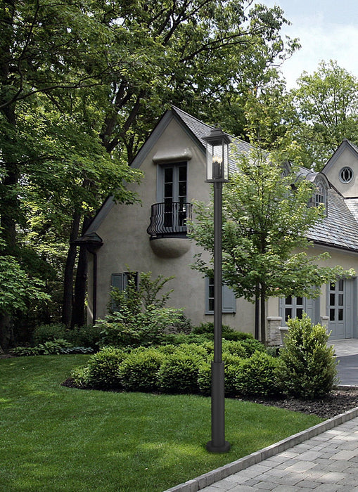 Outdoor Post Mounted Fixture Z-Lite 5017PHBR-5010P-BK Black Tiberius 4 Light Outdoor Post Mounted Fixture Z-Lite