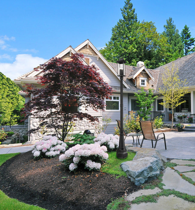 Outdoor Post Mounted Fixture Z-Lite 5017PHBR-564P-BK Black Tiberius 4 Light Outdoor Post Mounted Fixture Z-Lite