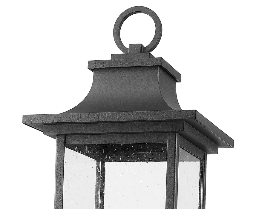 Outdoor Post Mount Fixture Z-Lite 5017PHBR-BK Black Tiberius 4 Light Outdoor Post Mount Fixture Z-Lite