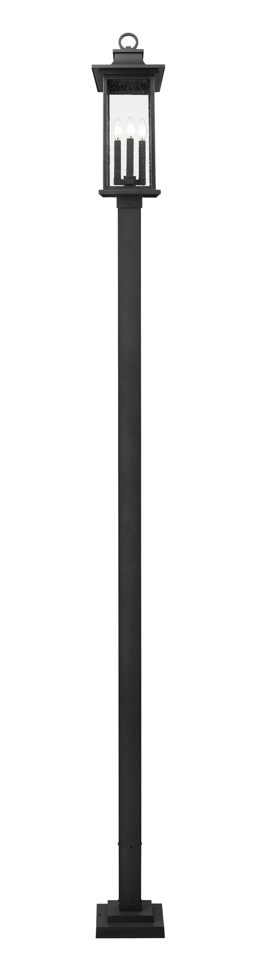 Outdoor Post Mounted Fixture Z-Lite 5017PHBS-536P-BK Black Tiberius 4 Light Outdoor Post Mounted Fixture Z-Lite