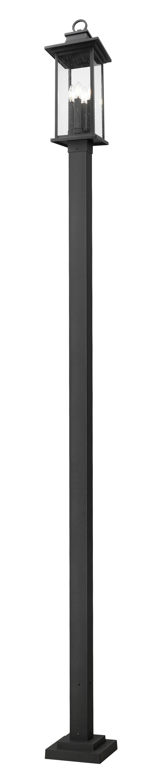 Outdoor Post Mounted Fixture Z-Lite 5017PHBS-536P-BK Black Tiberius 4 Light Outdoor Post Mounted Fixture Z-Lite