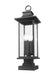 Outdoor Pier Mounted Fixture Z-Lite 5017PHBS-SQPM-BK Black Tiberius 4 Light Outdoor Pier Mounted Fixture Z-Lite