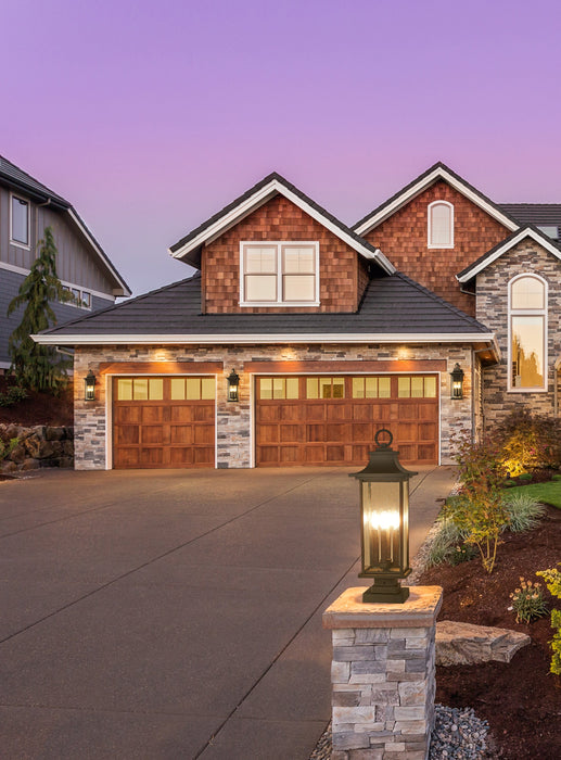 Outdoor Pier Mounted Fixture Z-Lite 5017PHBS-SQPM-BK Black Tiberius 4 Light Outdoor Pier Mounted Fixture Z-Lite