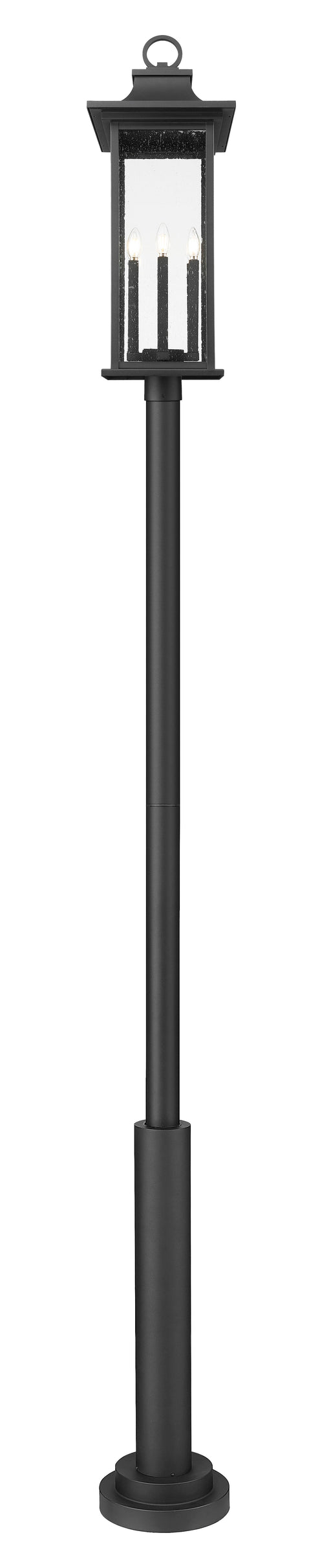 Outdoor Post Mounted Fixture Z-Lite 5017PHXLR-5010P-BK Black Tiberius 6 Light Outdoor Post Mounted Fixture Z-Lite