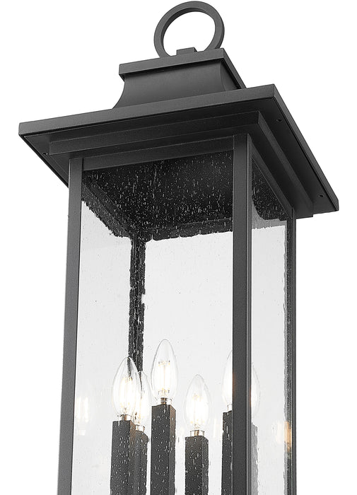 Outdoor Post Mounted Fixture Z-Lite 5017PHXLR-5010P-BK Black Tiberius 6 Light Outdoor Post Mounted Fixture Z-Lite