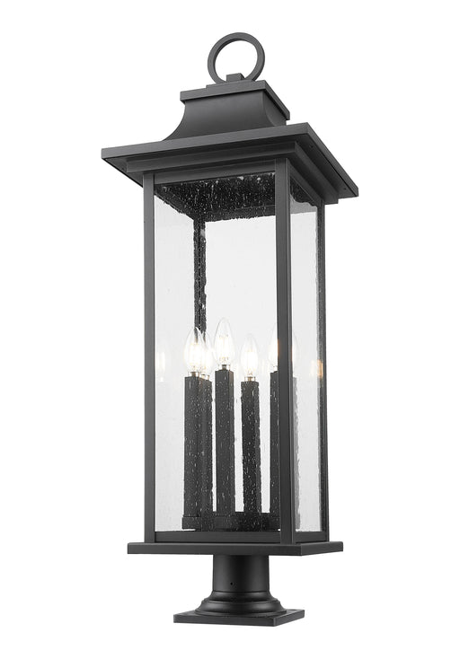 Outdoor Pier Mounted Fixture Z-Lite 5017PHXLR-533PM-BK Black Tiberius 6 Light Outdoor Pier Mounted Fixture Z-Lite