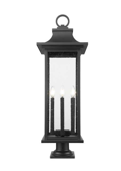 Outdoor Pier Mounted Fixture Z-Lite 5017PHXLR-533PM-BK Black Tiberius 6 Light Outdoor Pier Mounted Fixture Z-Lite